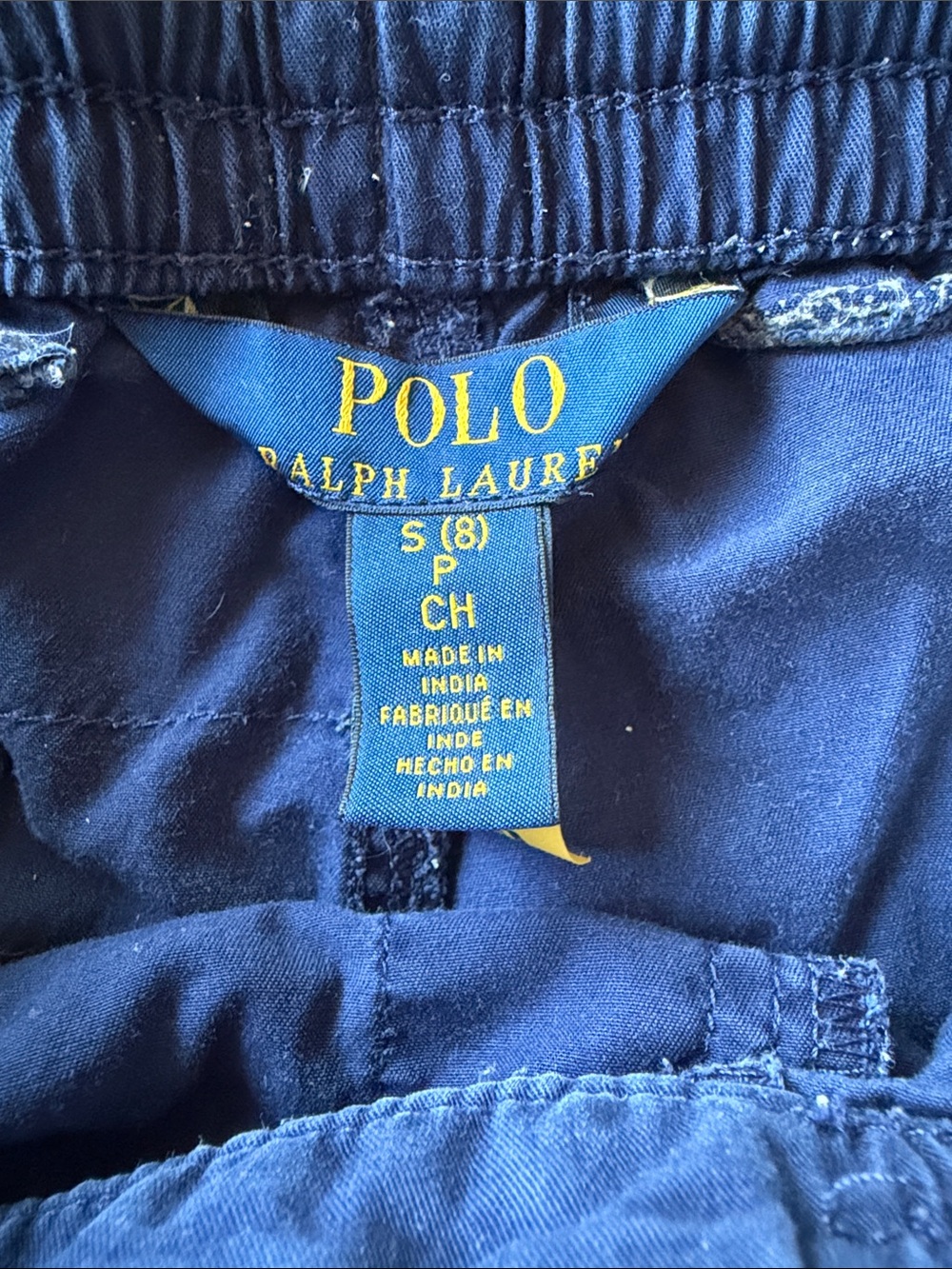Polo Ralph Lauren Boys Size 8 Navy Elastic Waist Cotton Shorts - Picture 2 of 4